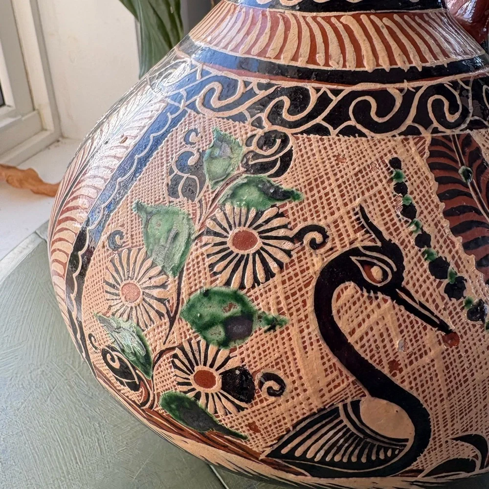Handcrafted Ceramic Pitcher with Intricate Patterns - Picture 2 of 8